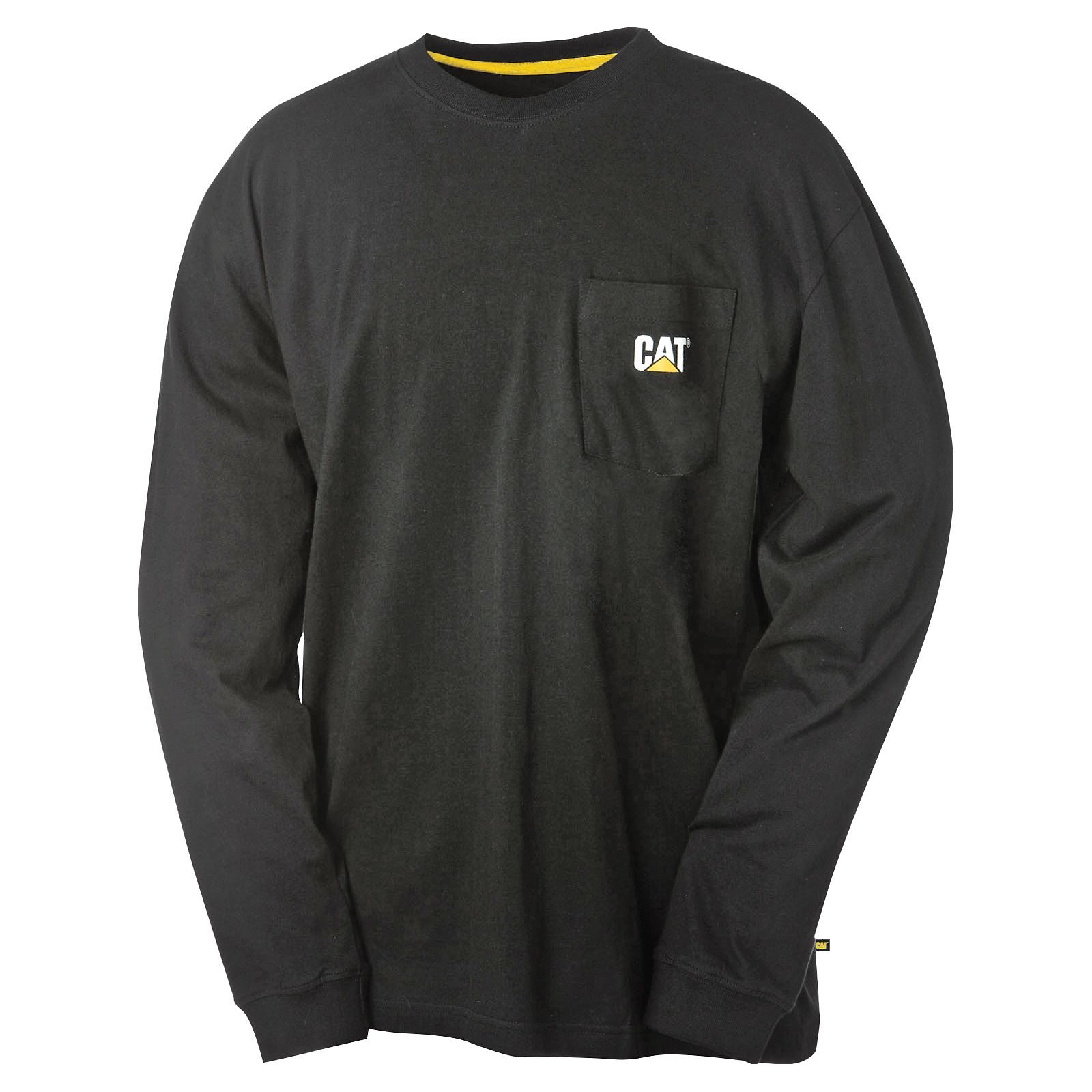 Caterpillar Clothing South Africa - Cat Men's Trademark Pocket Long Sleeve T-Shirts Black NZ5471623